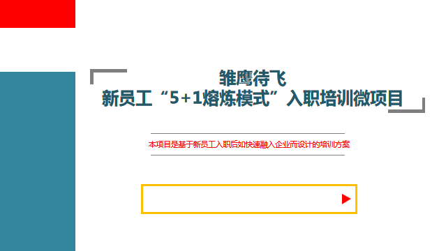 新员工“5+1熔炼模式”入职培训微项目